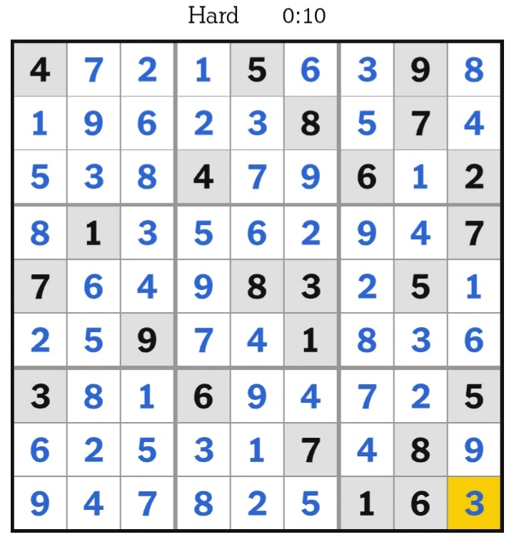 NYT Sudoku Hard Answers January 18, 2025