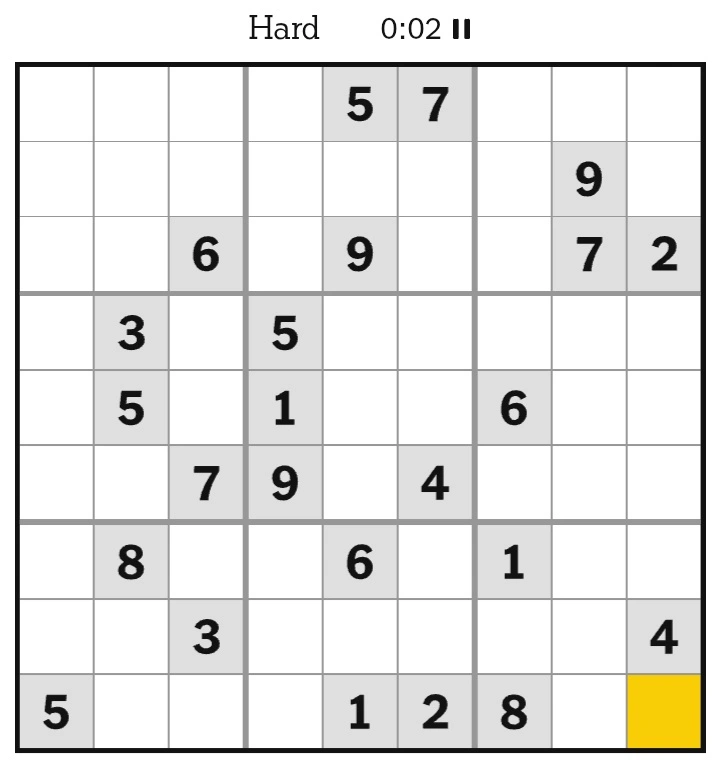 NYT Sudoku Hard January 6, 2025