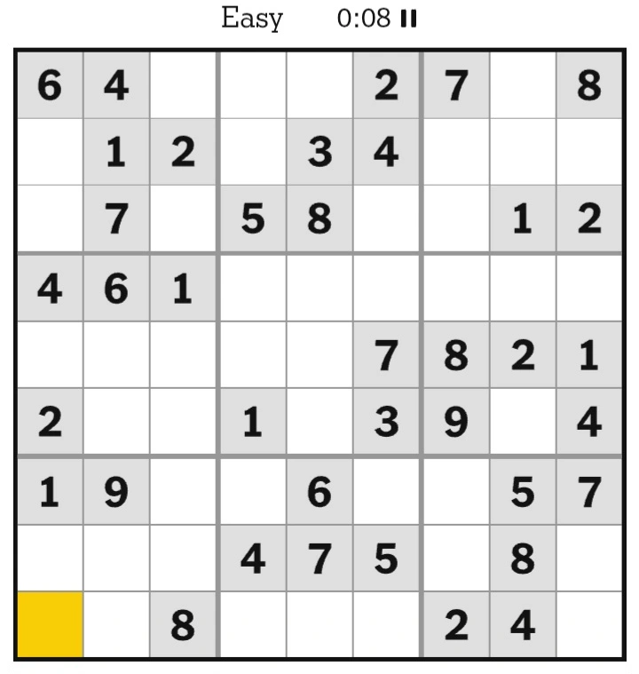 NYT Sudoku Easy February 17, 2025