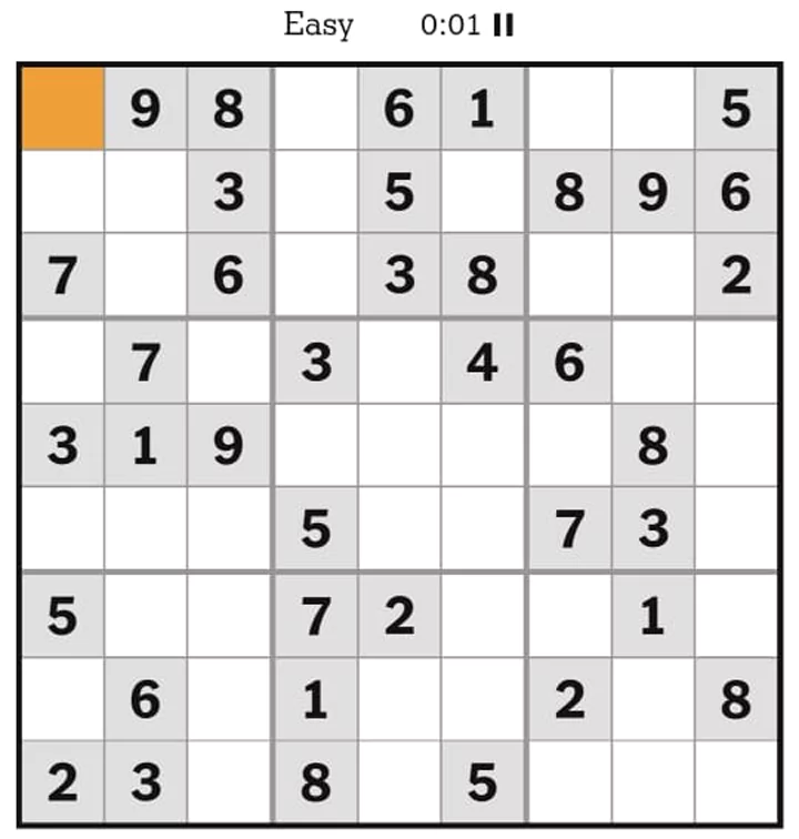 NYT Sudoku Easy April 10, 2025