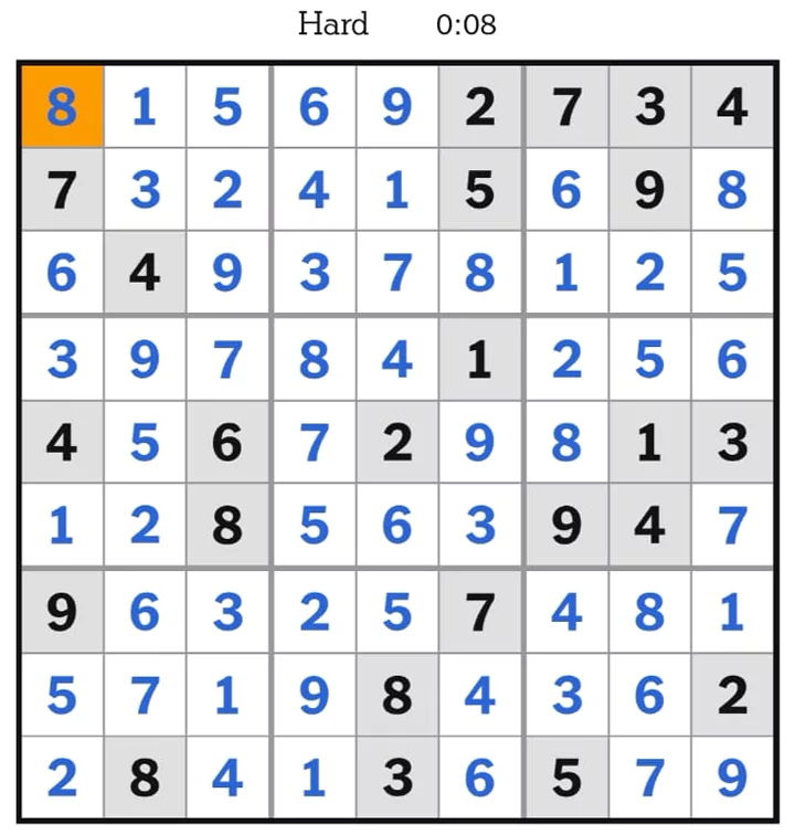 NYT Sudoku Hard Answers April 11, 2025