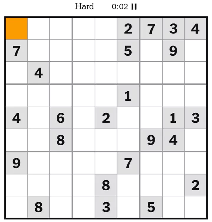 NYT Sudoku Hard April 11, 2025