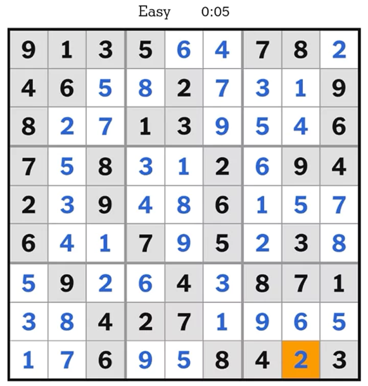 NYTimes Sudoku Easy Answers April 14, 2025