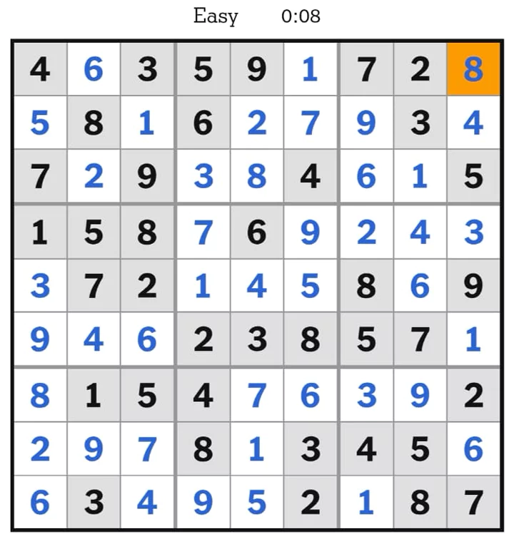 NYTimes Sudoku Easy Answers April 15, 2025