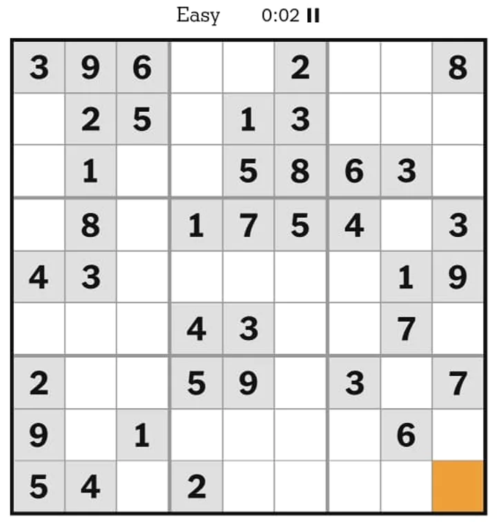 NYTimes Sudoku Easy April 13, 2025