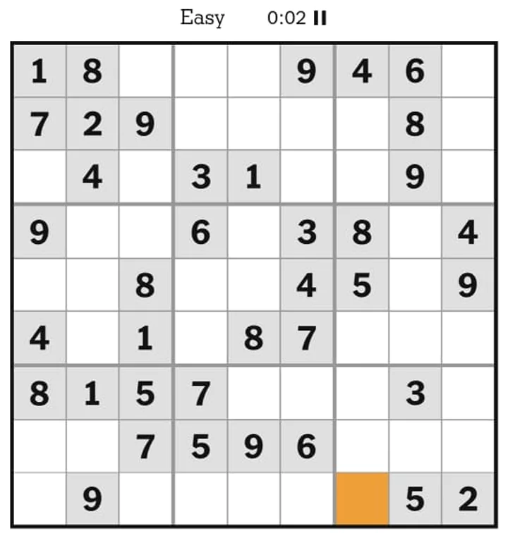 NYTimes Sudoku Easy April 20, 2025