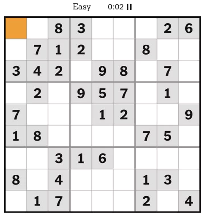 NYTimes Sudoku Easy April 22, 2025