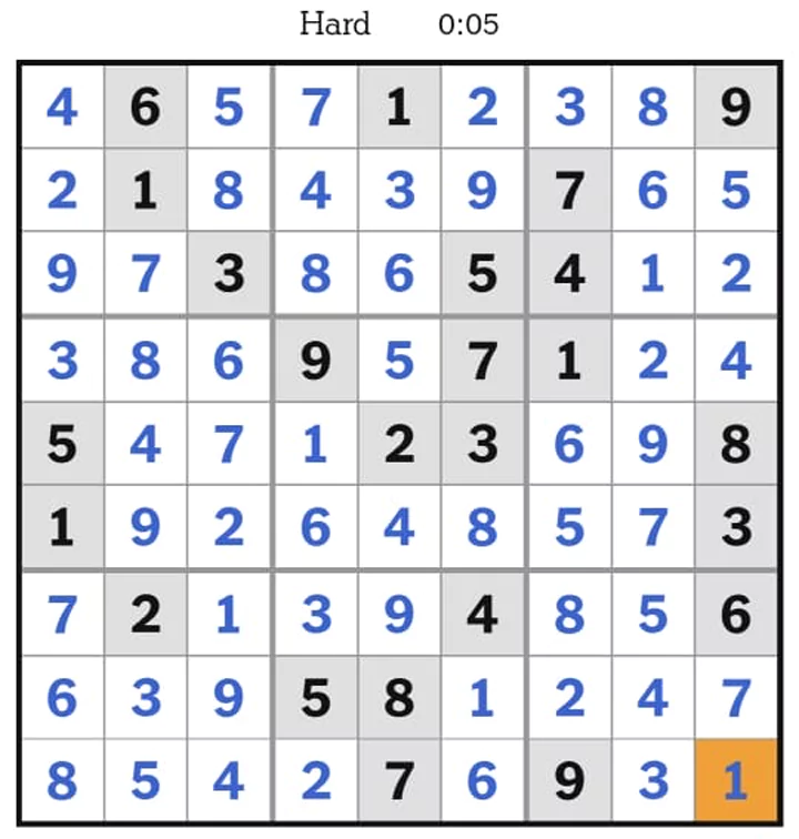 NYTimes Sudoku Hard Answers April 13, 2025