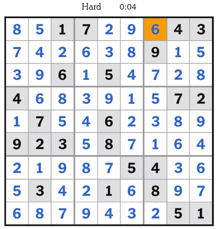 NYTimes Sudoku Hard Answers April 15, 2025