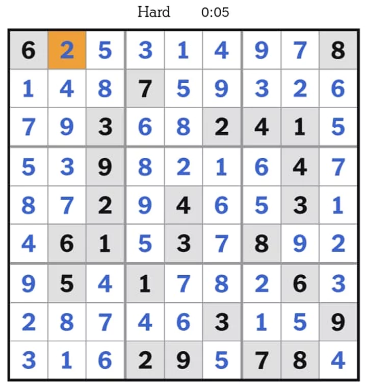 NYTimes Sudoku Hard Answers April 22, 2025
