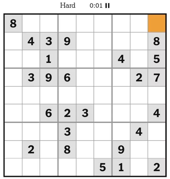 NYTimes Sudoku Hard April 16, 2025