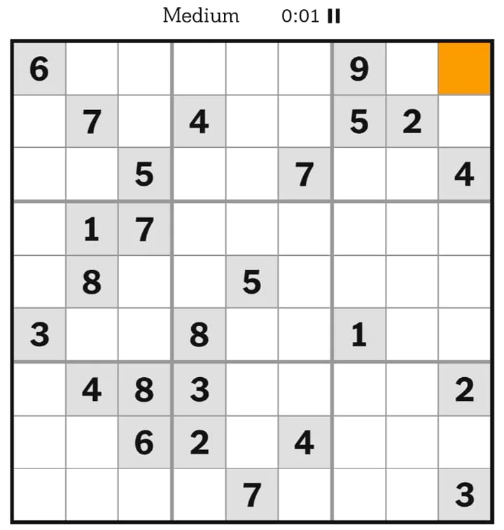 NYTimes Sudoku Medium April 15, 2025