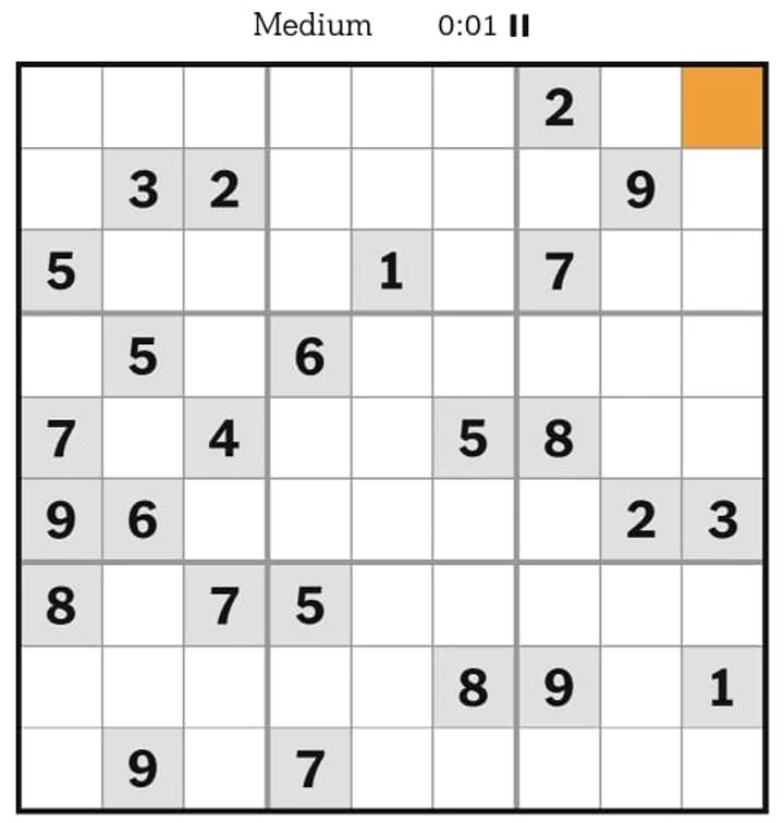 NYTimes Sudoku Medium April 16, 2025