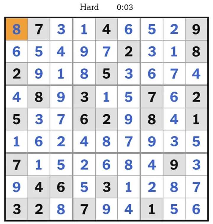 NYT Sudoku Hard Answers May 30, 2025