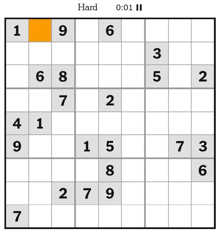 NYT Sudoku Hard May 11, 2025
