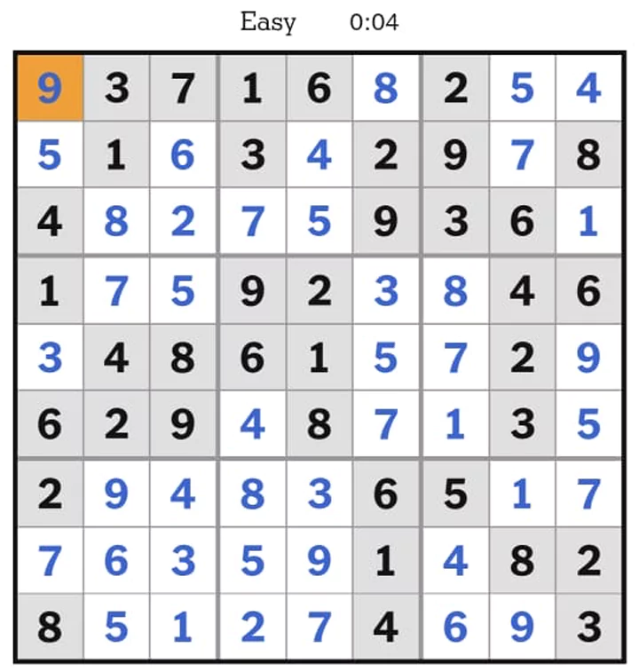 NYTimes Sudoku Easy Answers May 3, 2025