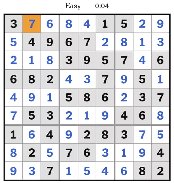 NYT Sudoku Easy Answers Jun 09, 2025